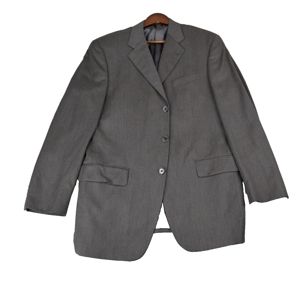 Joseph Abboud Blazer Men's 40R Dark Gray Pinstripe Sport Coat Jacket Wool